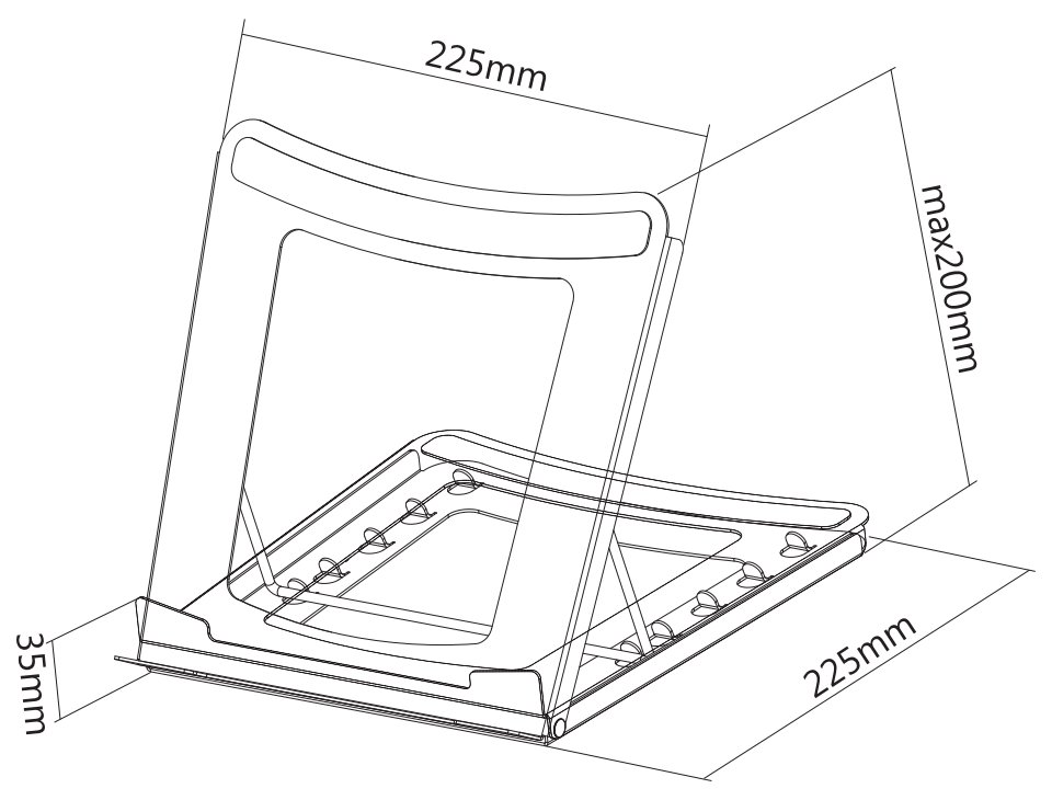 Neomounts NSLS075BLACK/Držák na notebook,tablet/na stůl/10-16"/nosn. 5kg/ 5 různých výškových poloh/skládací/černý