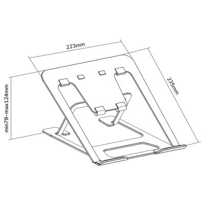 Neomounts NSLS085BLACK/Držák na notebook,tablet/na stůl/10-17"/nosn. 5kg/ 6 různých výškových poloh/skládací/černý
