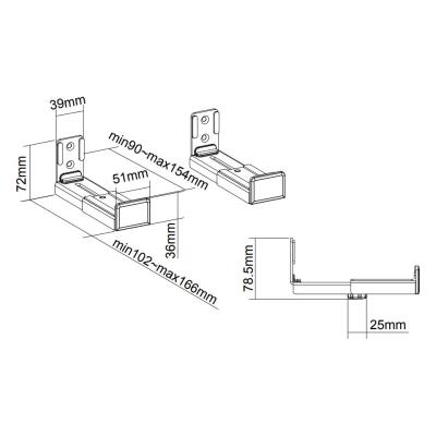 Neomounts AWL29-550BL1/Držák na reproduktor/ na stěnu/nosn. 15kg/hloubka 9-15cm/černá