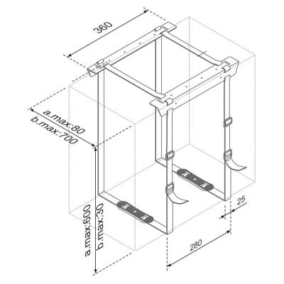 Neomounts CPU-D025BLACK /Držák na PC/pod stůl/horizont. i vertik. montáž/výška PC: 3-60 cm/šírka PC: 8-70 cm /černý