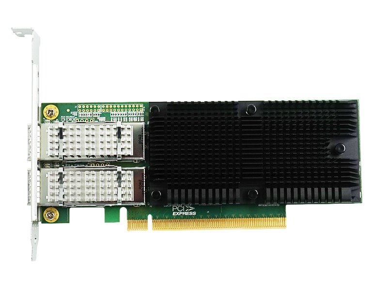 XtendLan PCI-E síťová karta, 2x 100Gbps QSFP28, Intel E810, PCI-E x16