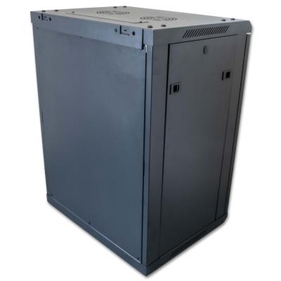 XtendLan 15U/600x450, na zeď, jednodílný, rozložený, skleněné dveře, černé