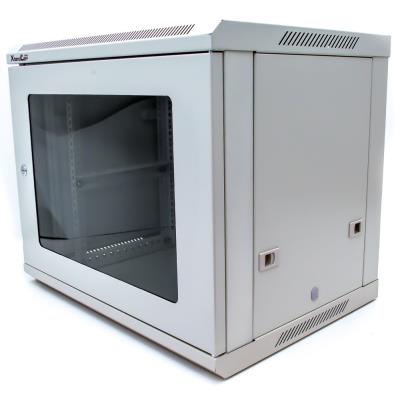 XtendLan 9U/600x450, na zeď, jednodílný, skleněné dveře, šedý