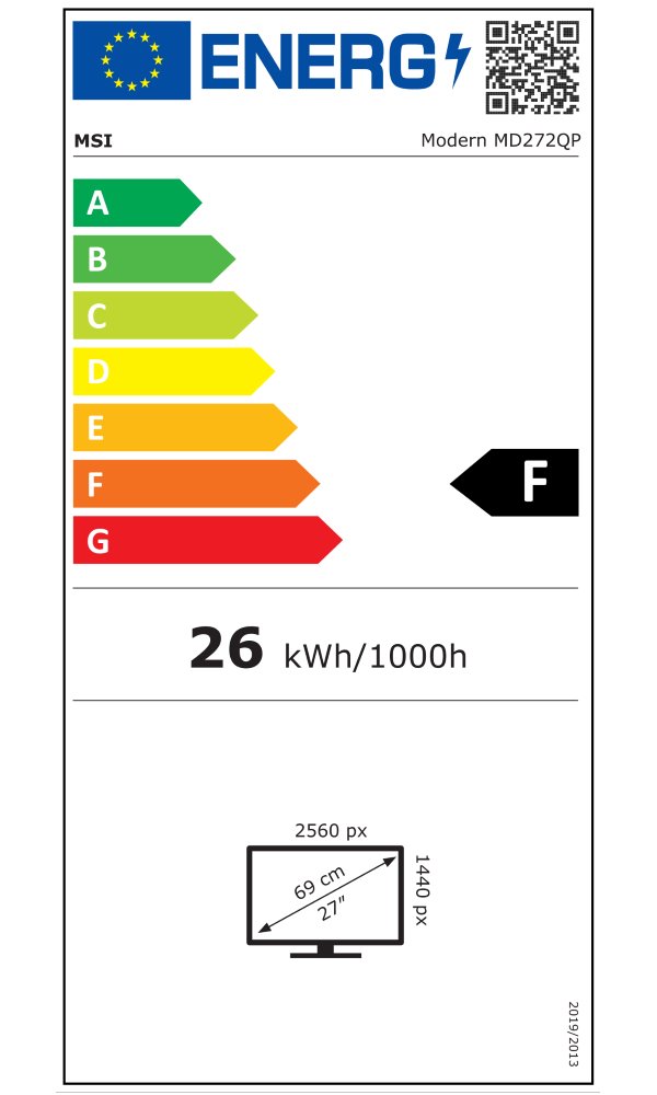 MSI Modern MD272QP Ultramarine/ 27"/ 2560x1440/ IPS/ 4ms/ 300cd/m2/ 1000:1/ HDMI/ DP/ USB/ USB-C/ modrý
