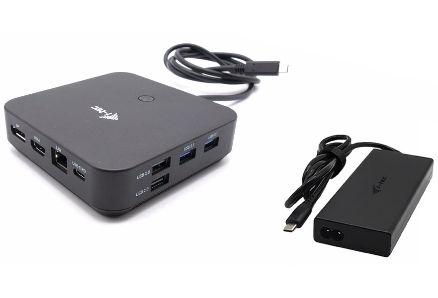 i-tec dokovací stanice/ 2x USB-C/ 2x USB 2.0/ 3x USB 3.0/ HDMI/ 2x DP/ LAN/ Power Delivery 100 W + univ. nabíječka 100 W