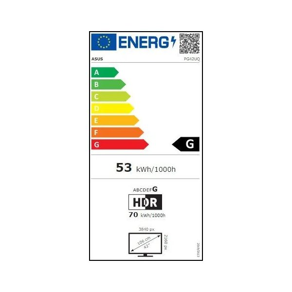 ASUS 42" WLED PG42UQ/ 3840x2160/ OLED/ 16:9/ 0,1ms/ 450cd/m2/ DP/ HDMI/ USB/ SPDIF/ VESA/ černý