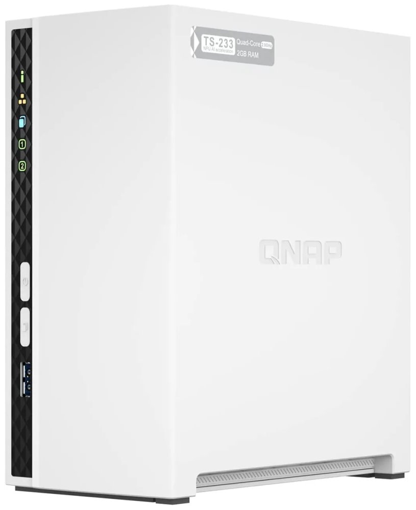 QNAP TS-233   2x SATA/ 2GBRAM/ 1x GbE/ 2x USB2.0/ 1x USB3.0