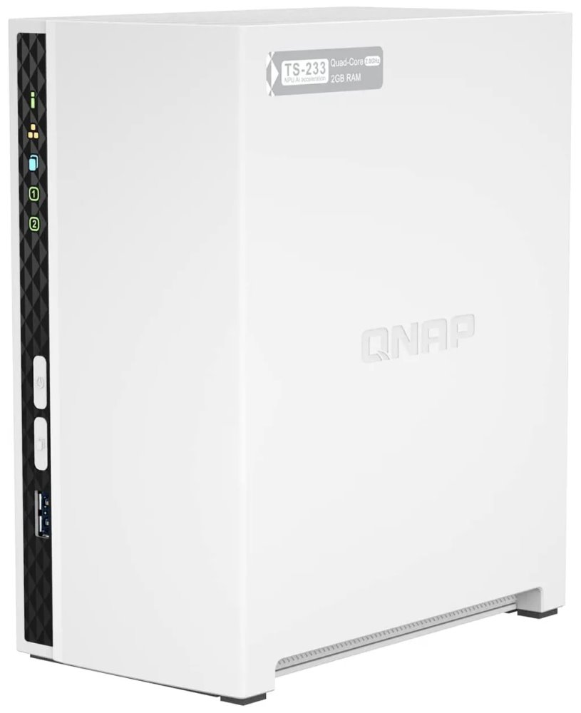 QNAP TS-233   2x SATA/ 2GBRAM/ 1x GbE/ 2x USB2.0/ 1x USB3.0