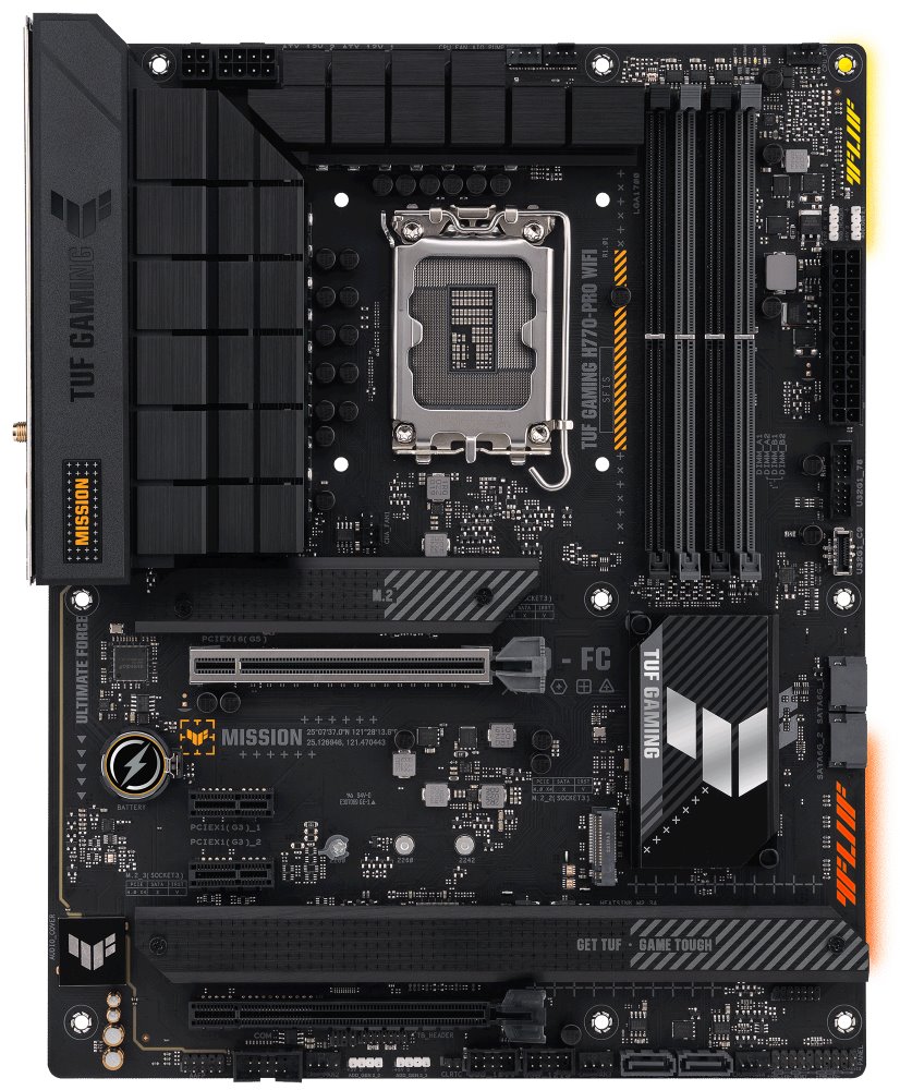 ASUS TUF GAMING H770-PRO WIFI / Intel H770 / LGA1700 / 4x DDR5 / 4x M.2 / DP / HDMI / USB-C / WIFI / ATX