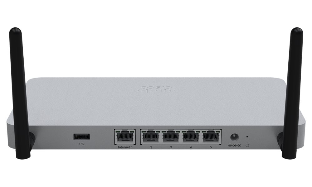 Cisco Meraki MX67W Firewall Cloud Managed, 1x GbE WAN, 4x GbE LAN, Wave 2 Wi-Fi