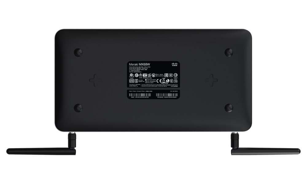 Cisco Meraki MX68W Firewall Cloud Managed, 2x GbE WAN, 10x GbE LAN (2x PoE+), Wave 2 Wi-Fi