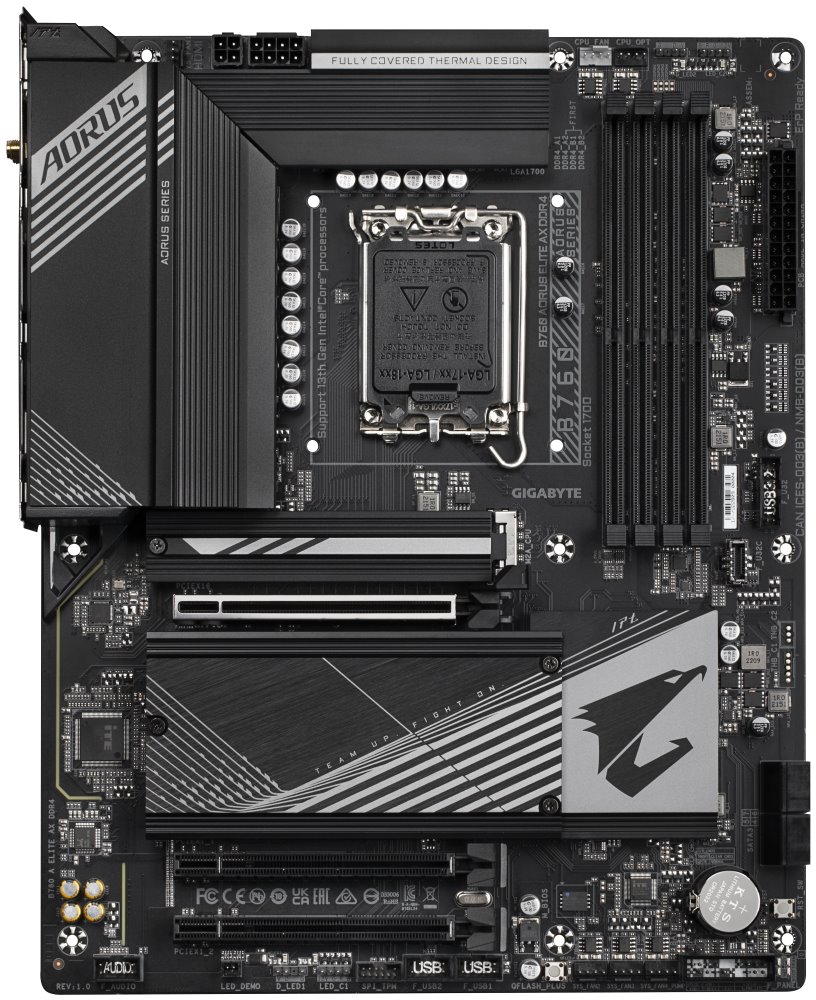 GIGABYTE B760 A ELITE AX DDR4 / Intel B760 / LGA1700 / 4x DDR4  / 3x M.2 / DP / HDMI / USB-C / WiFi / ATX