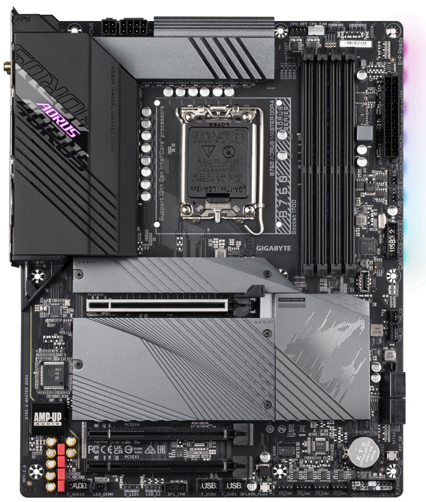 GIGABYTE B760 A MASTER DDR4 / Intel B760 / LGA1700 / 4x DDR4  / 3x M.2 / DP / HDMI / USB-C / WiFi / ATX