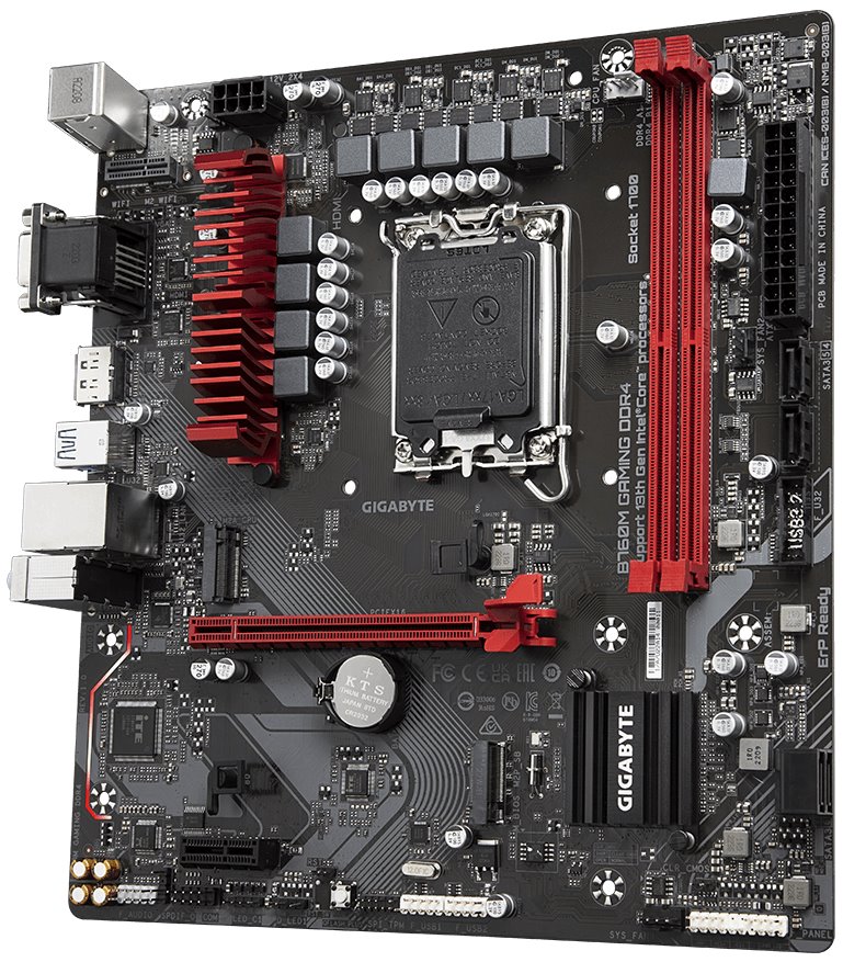 GIGABYTE B760M GAMING DDR4 / Intel B760 / LGA1700 / 2x DDR4  / 2x M.2 / VGA / DP / HDMI / USB-C / mATX