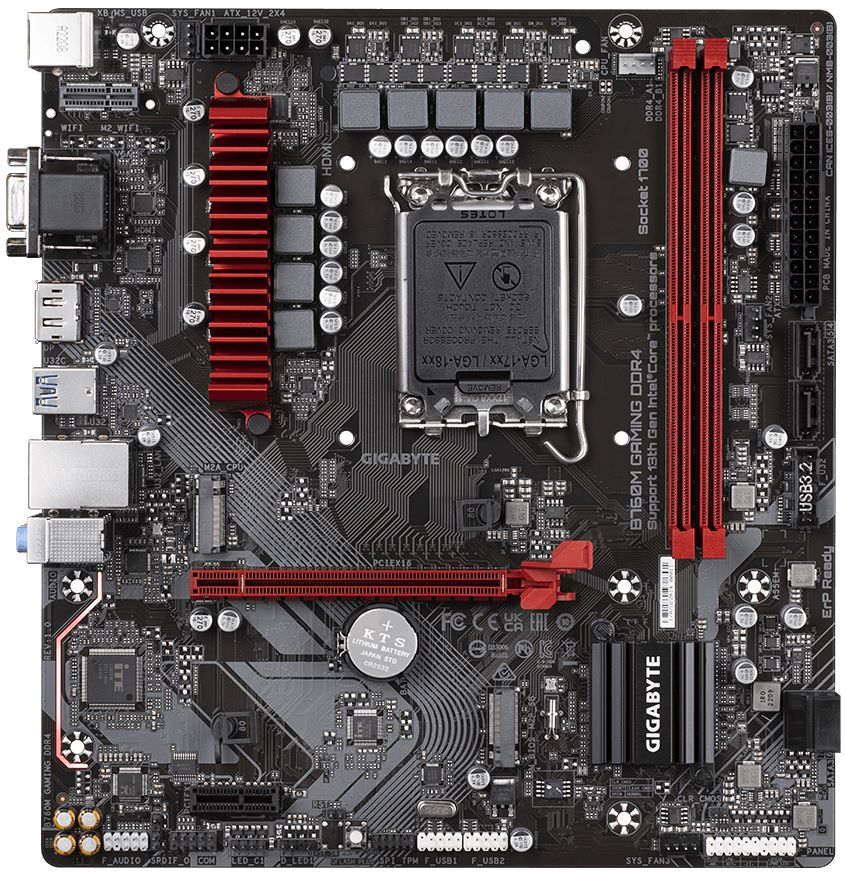 GIGABYTE B760M GAMING DDR4 / Intel B760 / LGA1700 / 2x DDR4  / 2x M.2 / VGA / DP / HDMI / USB-C / mATX