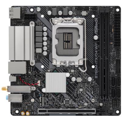 ASRock B760M-ITX/D4 WIFI / Intel B760 / LGA1700 / 2x DDR4 / 1x M.2 / HDMI / DP / USB-C / WiFi / Mini-ITX