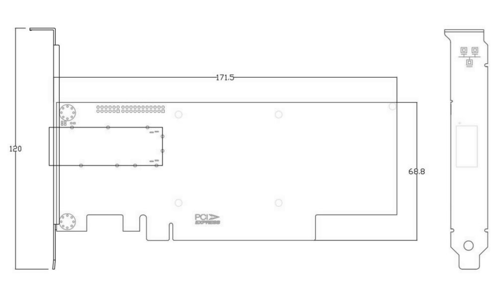 XtendLan PCI-E síťová karta, 1x 100Gbps QSFP28, Intel E810, PCI-E x16