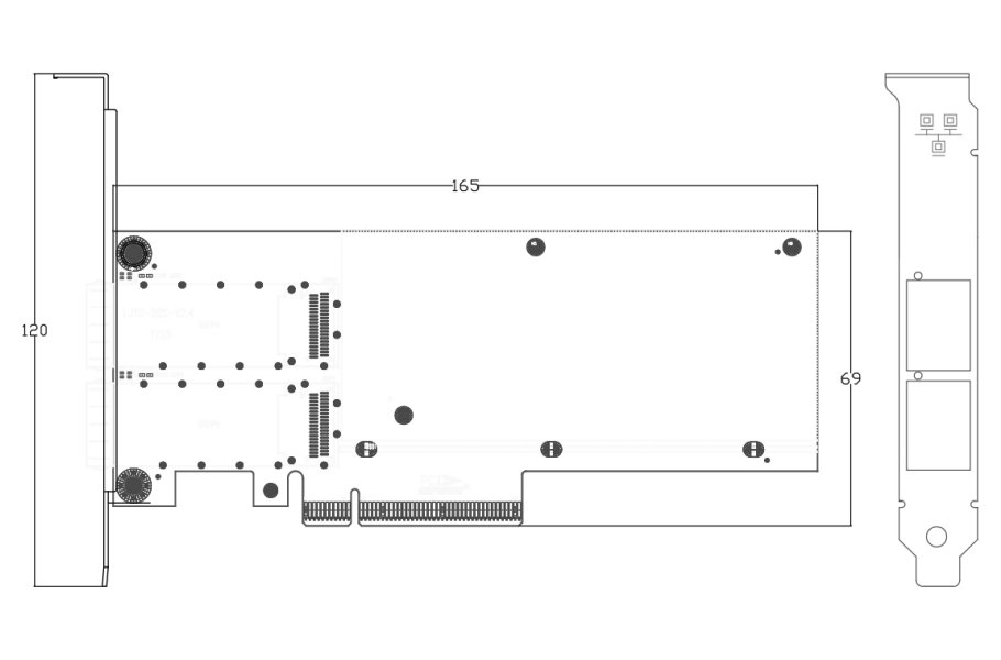 XtendLan PCI-E síťová karta, 2x 40Gbps QSFP+, Intel XL710, PCI-E x8