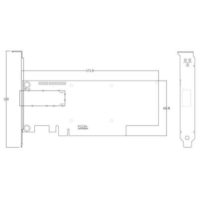 XtendLan PCI-E síťová karta, 1x 100Gbps QSFP28, Intel E810, PCI-E x16