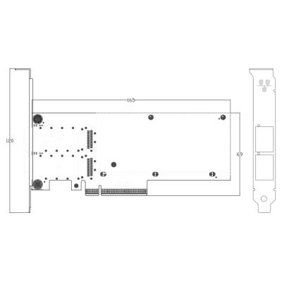 XtendLan PCI-E síťová karta, 2x 40Gbps QSFP+, Intel XL710, PCI-E x8
