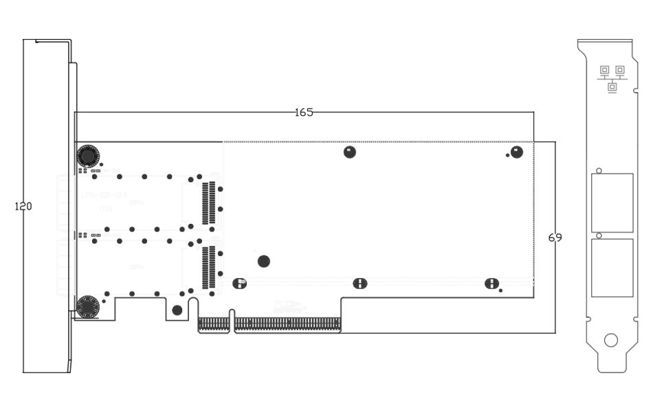 XtendLan PCI-E síťová karta, 1x 40Gbps QSFP+, Intel X710, PCI-E x8