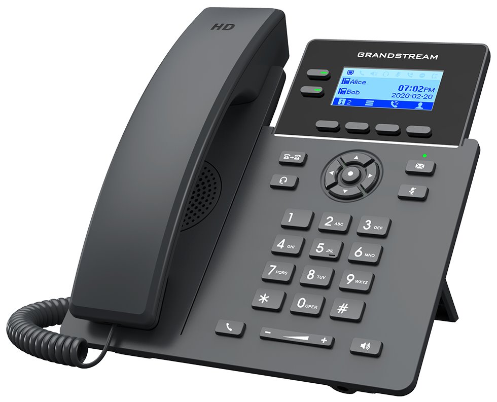 Grandstream GRP2602G VoIP telefon, 4x SIP, grafický podsvícený 2,21" displej, 2x Gbps RJ45, PoE