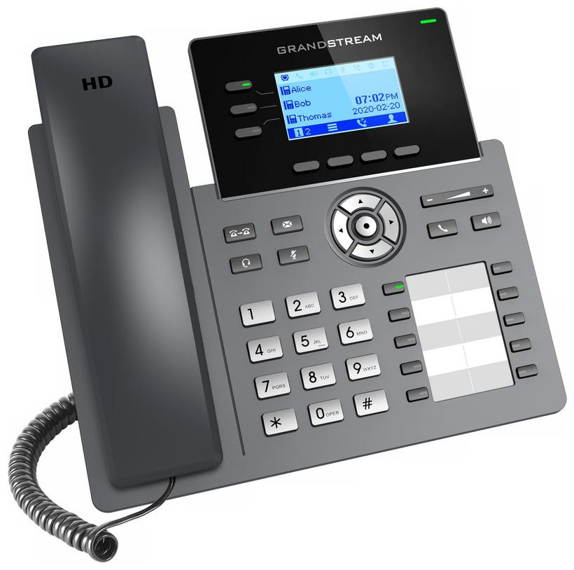 Grandstream GRP2604/ VoIP telefon/ 2,48" podsvícený grafický display/ 6x SIP/ 2x LAN/ GDMS