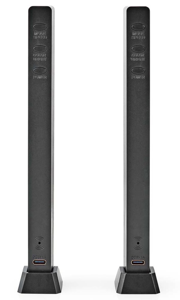 NEDIS LED herní světlo/ napájení z baterie/ pro notebook/ stolní provedení/ RGB/ USB-A/ černé