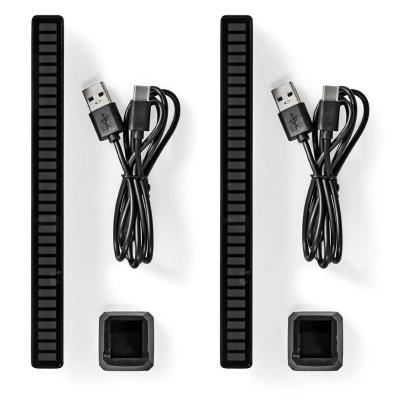 NEDIS LED herní světlo/ napájení z baterie/ pro notebook/ stolní provedení/ RGB/ USB-A/ černé