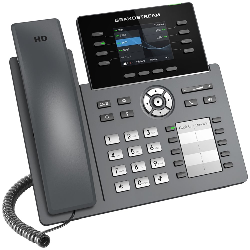 Grandstream GRP2634/ VoIP telefon/ 2,8" barevný display/ 4x SIP/ 2x LAN/ 1x USB/ PoE/ WiFi/ BT/ GDMS