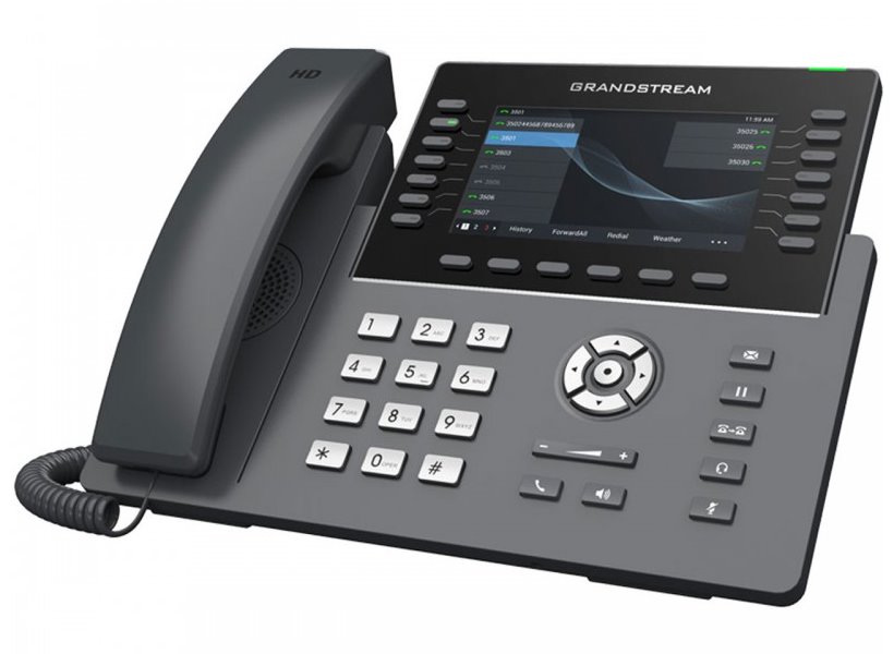 Grandstream GRP2650 VoIP telefon, 6x SIP, barevný 5" displej, 2x Gbps RJ45, PoE, DualBand WiFi, BT, 1x USB