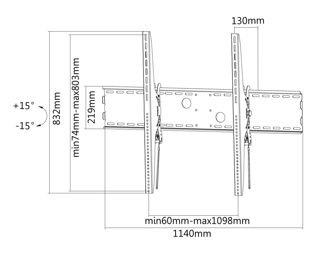 Neomounts  LFD-W2000 / Držák displeje / na stěnu / 60-100" / sklopný / VESA 1000X800 / nosn. 125kg / černý