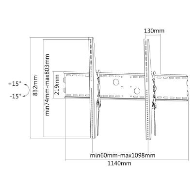Neomounts  LFD-W2000 / Držák displeje / na stěnu / 60-100" / sklopný / VESA 1000X800 / nosn. 125kg / černý
