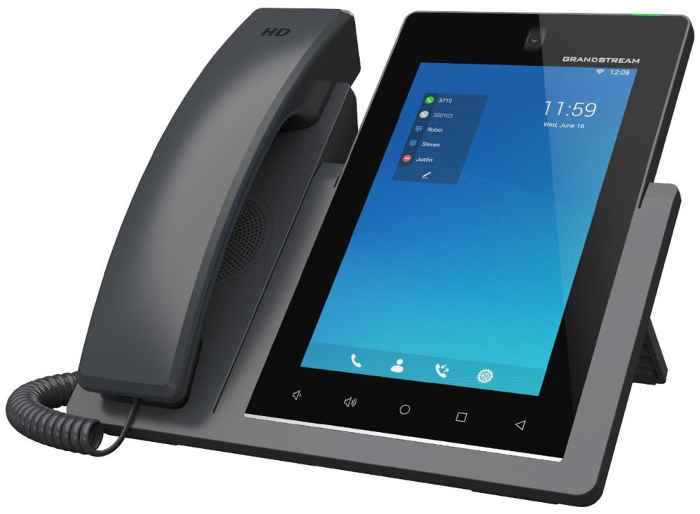 Grandstream GXV3470 VoIP telefon, 16x SIP, barevný dotykový 7" displej, PoE, DualBand WiFi, BT. USB