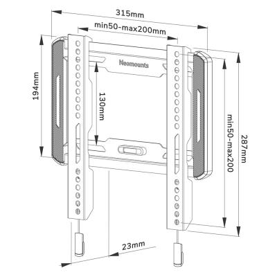 Neomounts  WL30-550BL12/Držák displeje/na stěnu/24-55"/fixní/VESA 200X200/nosn. 45kg/ultra tenký/černý