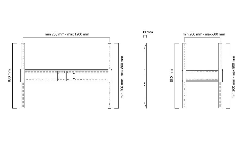 Neomounts  LFD-W1500 / Držák displeje / na stěnu / 60-100" / fixní / VESA 1000X800 / nosn. 150kg / černý
