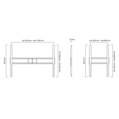 Neomounts  LFD-W1500 / Držák displeje / na stěnu / 60-100" / fixní / VESA 1000X800 / nosn. 150kg / černý