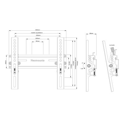 Neomounts  WL35-350BL12/Držák displeje/na stěnu/24-55"/sklopný/zamykatelný/VESA 200X200/nosn. 25kg/černý