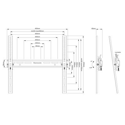 Neomounts  WL35-350BL14/Držák displeje/na stěnu/32-65"/sklopný/zamykatelný/VESA 400X400/nosn. 35kg/černý