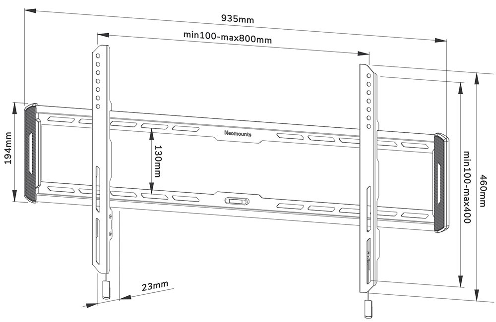Neomounts  WL30-550BL18/Držák displeje/na stěnu/43-86"/fixní/VESA 800X400/nosn. 70kg/ultra tenký/černý