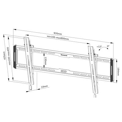 Neomounts  WL35-550BL18/Držák displeje/na stěnu/43-86"/sklopný/VESA 800X400/nosn. 70kg/černý