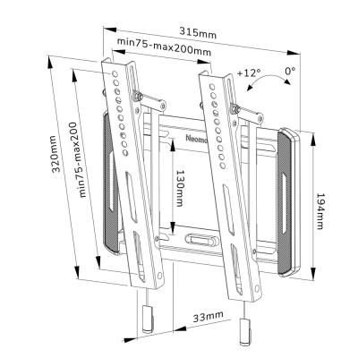 Neomounts  WL35-550BL12/Držák displeje/na stěnu/24-55"/sklopný/VESA 200X200/nosn. 45kg/černý