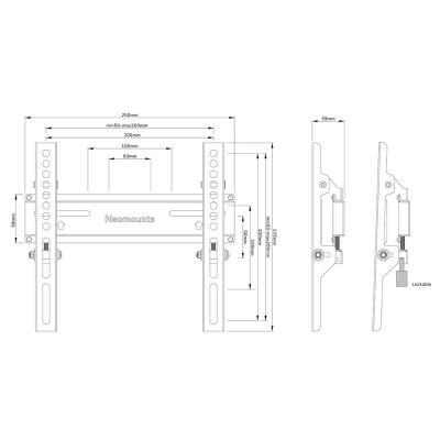 Neomounts  WL30-350BL12/Držák displeje/na stěnu/24-55"/fixní/zamykatelný/VESA 200X200/nosn. 35kg/černý