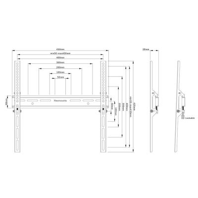Neomounts  WL30-350BL14/Držák displeje/na stěnu/32-65"/fixní/zamykatelný/VESA 400X400/nosn. 60kg/černý
