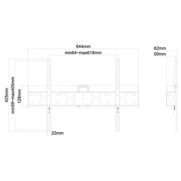 Neomounts  LFD-W1640MP/Držák displeje/na stěnu/37-75"/fixní/VESA 600X400/nosn. 35kg/možn. uchyc. Mediapl,Mini PC/černý