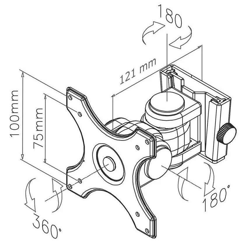 Neomounts FPMA-W250/Držák displeje/na stěnu/10-30"/2 čepy/VESA 100X100/nosn. 12kg/černý