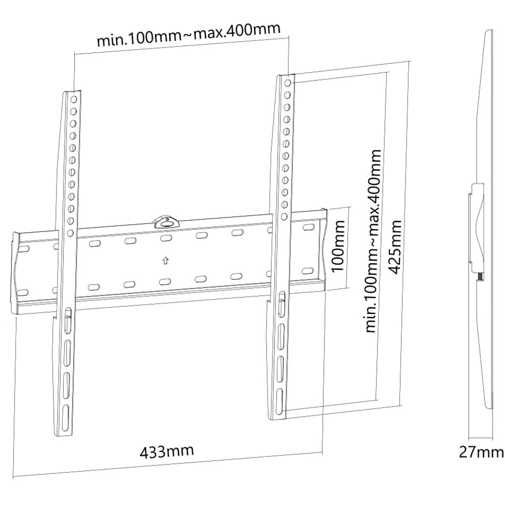 Neomounts FPMA-W300BLACK/Držák displeje/na stěnu/32-55"/fixní/VESA 400X400/nosn. 40kg/černý
