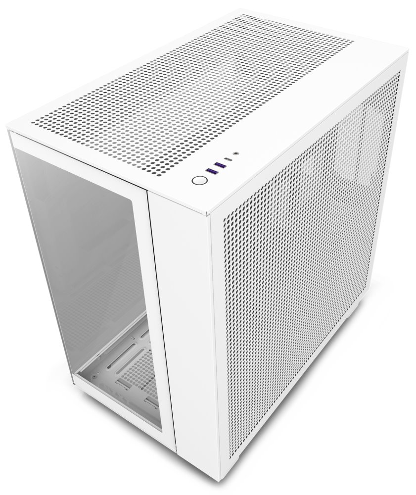 NZXT skříň H9 Flow dvoukomorová ATX / 4x120mm fan / až 10xfan / perforovaný top / proskl. bočnice, front / bílá