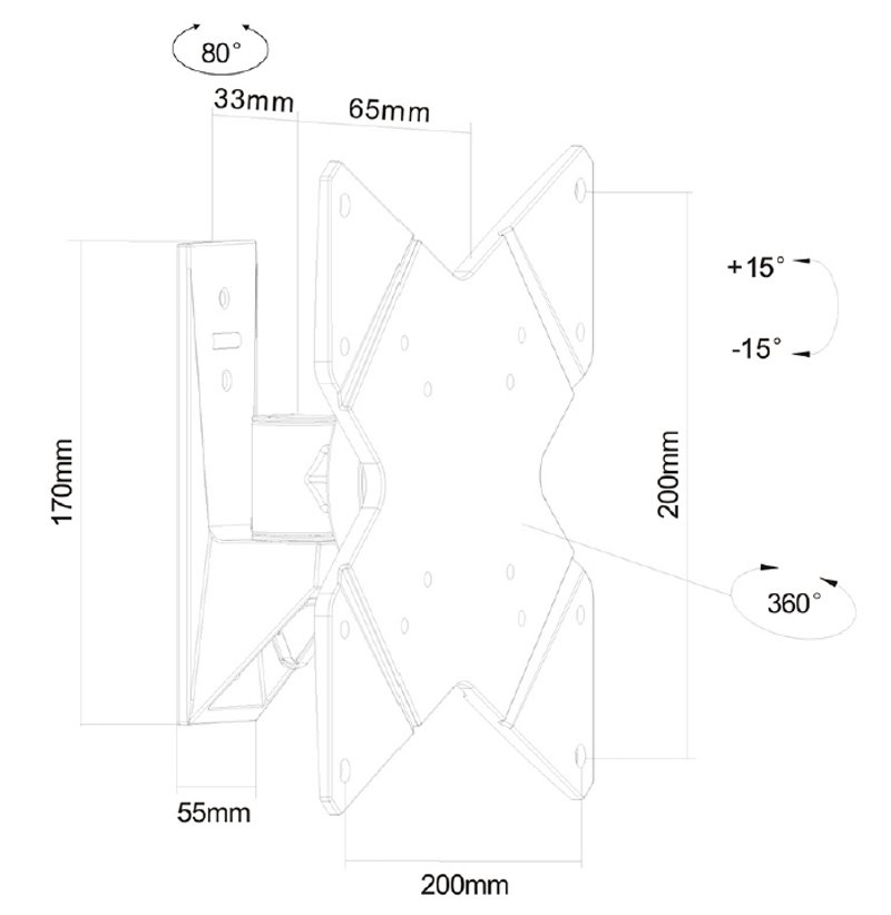 Neomounts FPMA-W815/Držák displeje/na stěnu/10-40"/sklopný/1 čep/VESA 200X200/nosn. 20kg/černý
