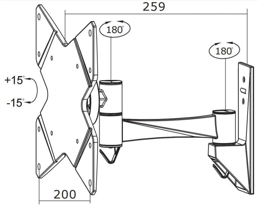 Neomounts FPMA-W825/Držák displeje/na stěnu/10-40"/sklopný/2 čepy/VESA 200X200/nosn. 20kg/černý